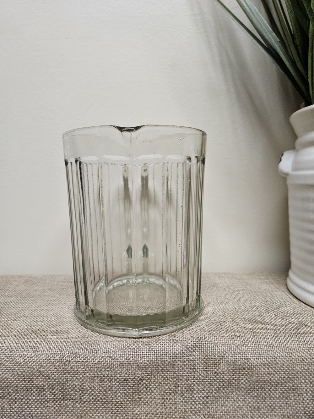 Clear Ribbed Glass Pitcher - Picture 3 of 9